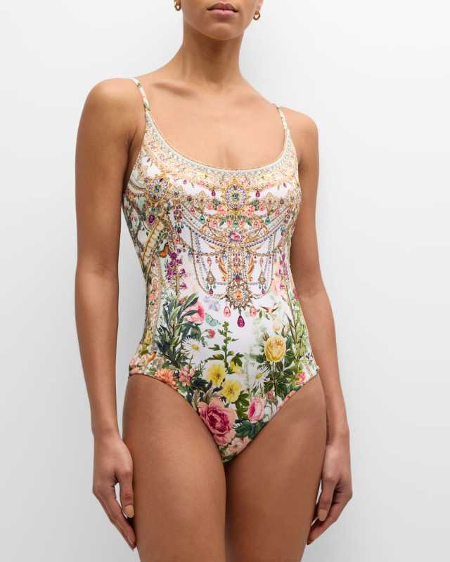 Renaissance Romance Scoop-Neck One-Piece Swimsuit